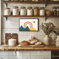 Minimalist Rainbow Landscape Art Print: Abstract or Artistic Poster PosterGoat