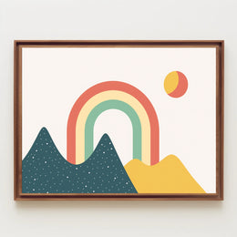 Minimalist Rainbow Landscape Art Print: Abstract or Artistic Poster PosterGoat