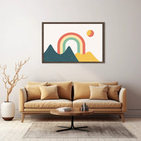 Minimalist Rainbow Landscape Art Print: Abstract or Artistic Poster PosterGoat