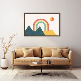 Minimalist Rainbow Landscape Art Print: Abstract or Artistic Poster PosterGoat