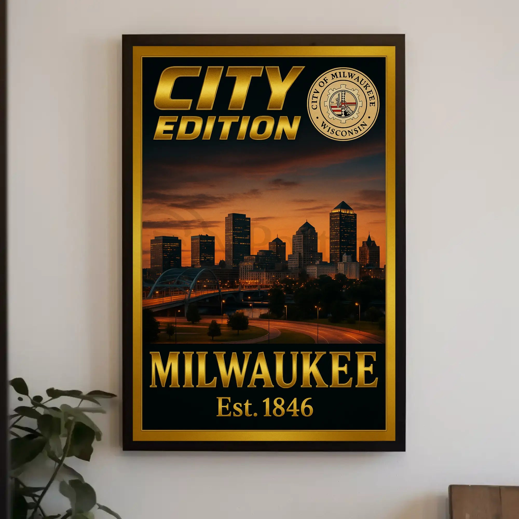 Minneapolis Skyline Celebration City Edition Sports Poster PosterGoat