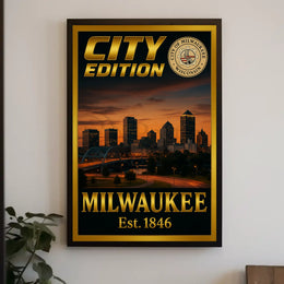 Minneapolis Skyline Celebration City Edition Sports Poster PosterGoat