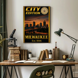 Minneapolis Skyline Celebration City Edition Sports Poster PosterGoat
