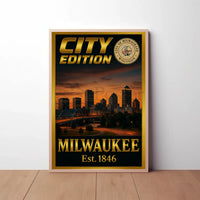 Minneapolis Skyline Celebration City Edition Sports Poster PosterGoat