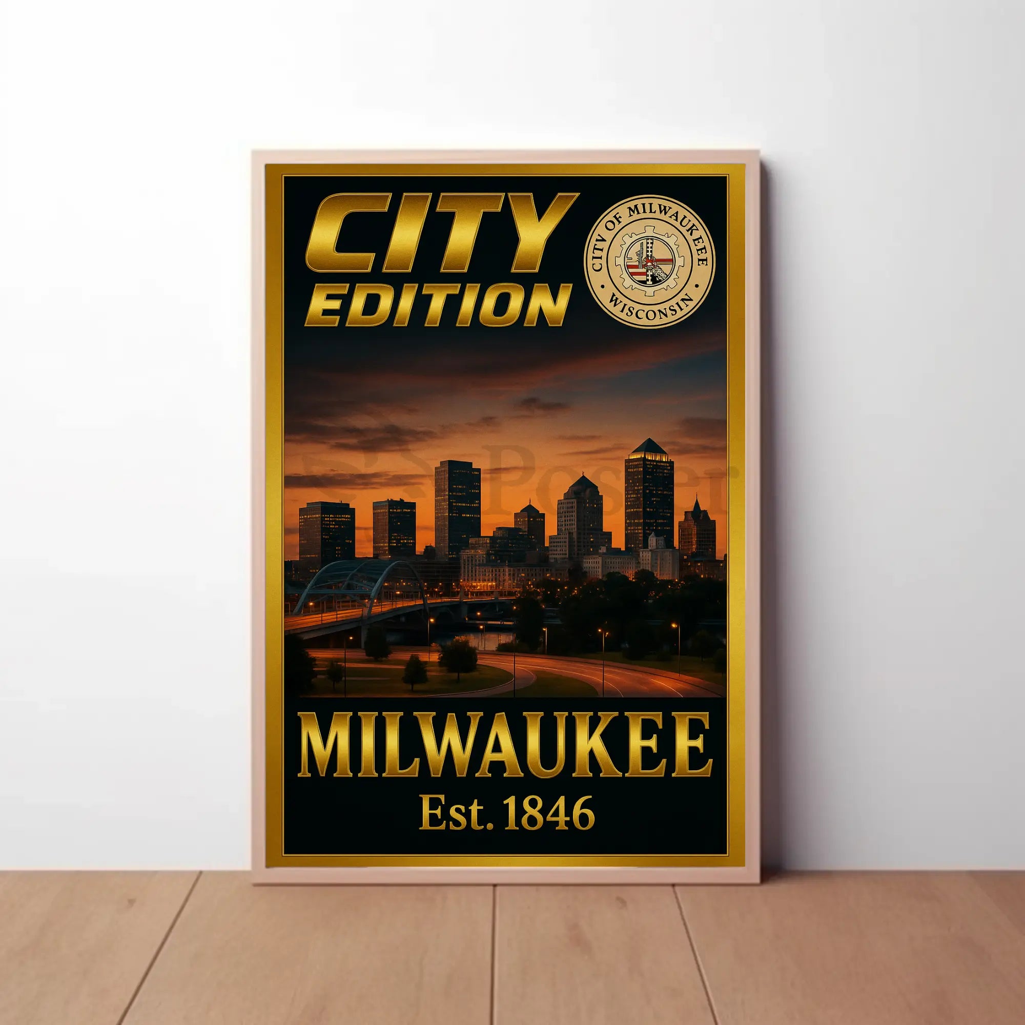 Minneapolis Skyline Celebration City Edition Sports Poster PosterGoat