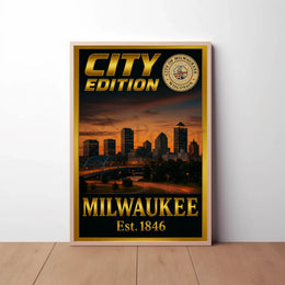Minneapolis Skyline Celebration City Edition Sports Poster PosterGoat