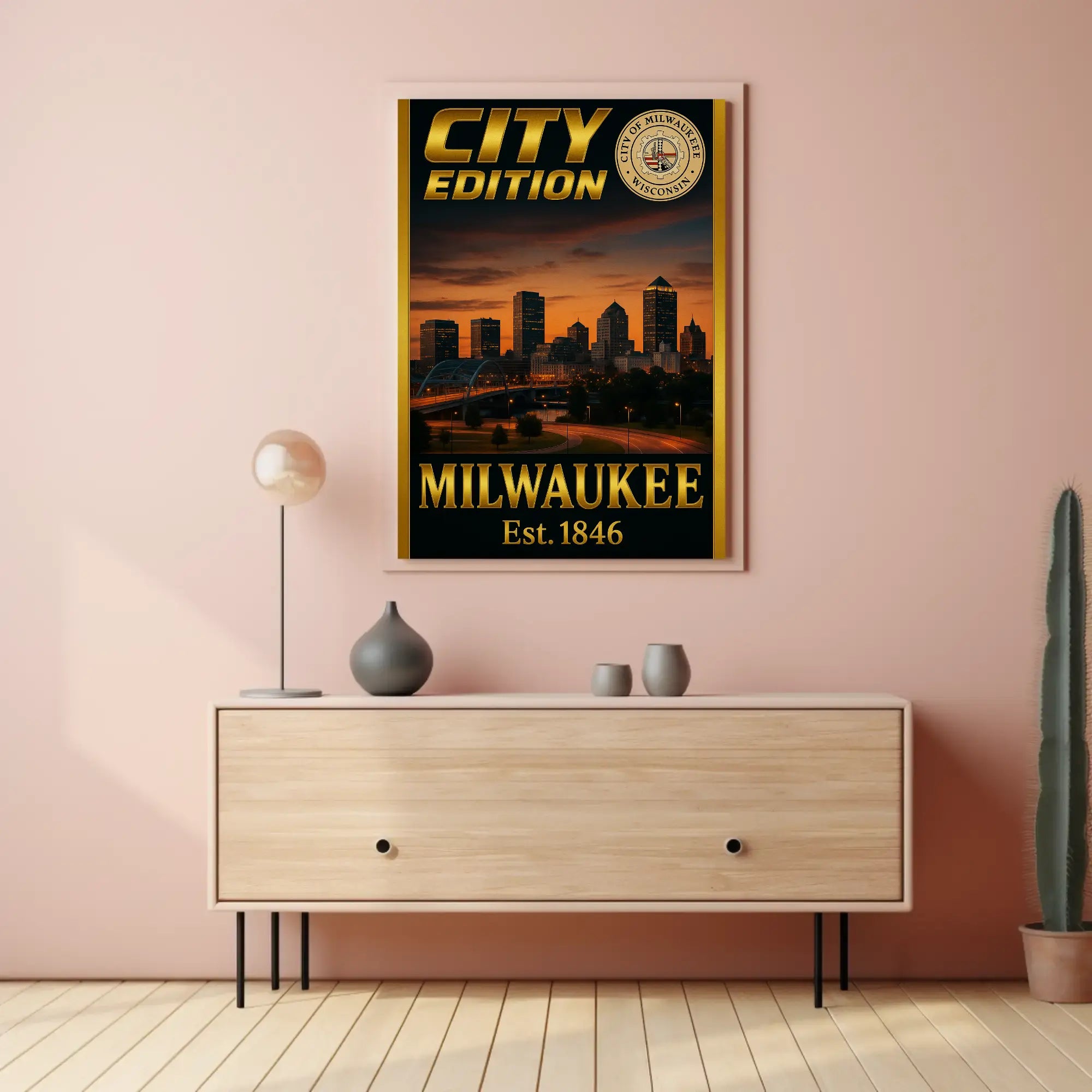 Minneapolis Skyline Celebration City Edition Sports Poster PosterGoat