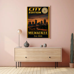 Minneapolis Skyline Celebration City Edition Sports Poster PosterGoat