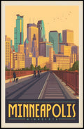 Minneapolis Skyline Retro Travel Poster PosterGoat
