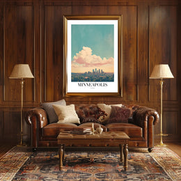 Minneapolis Skyline Tranquil Urban Cityscape Art Poster PosterGoat