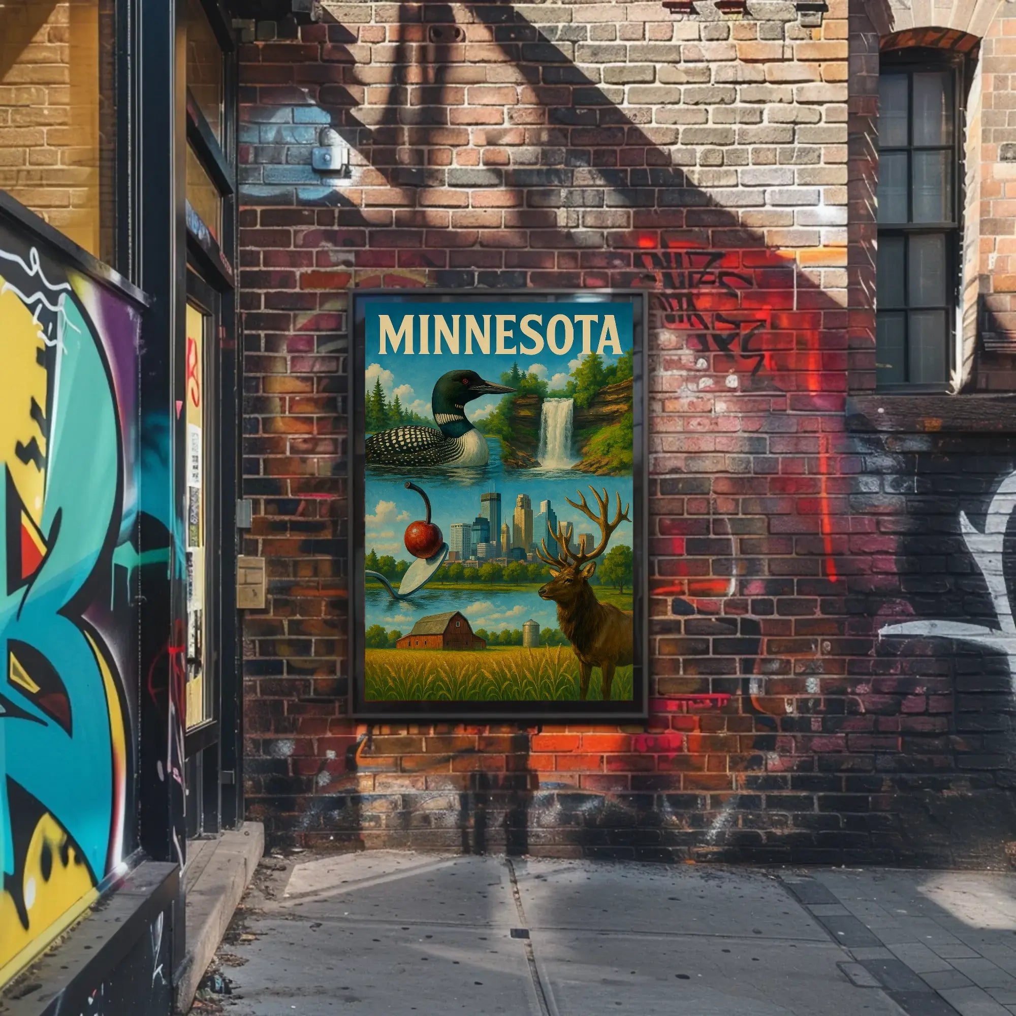 Minnesota Diversity Landmarks Culture Heritage Travel Poster PosterGoat
