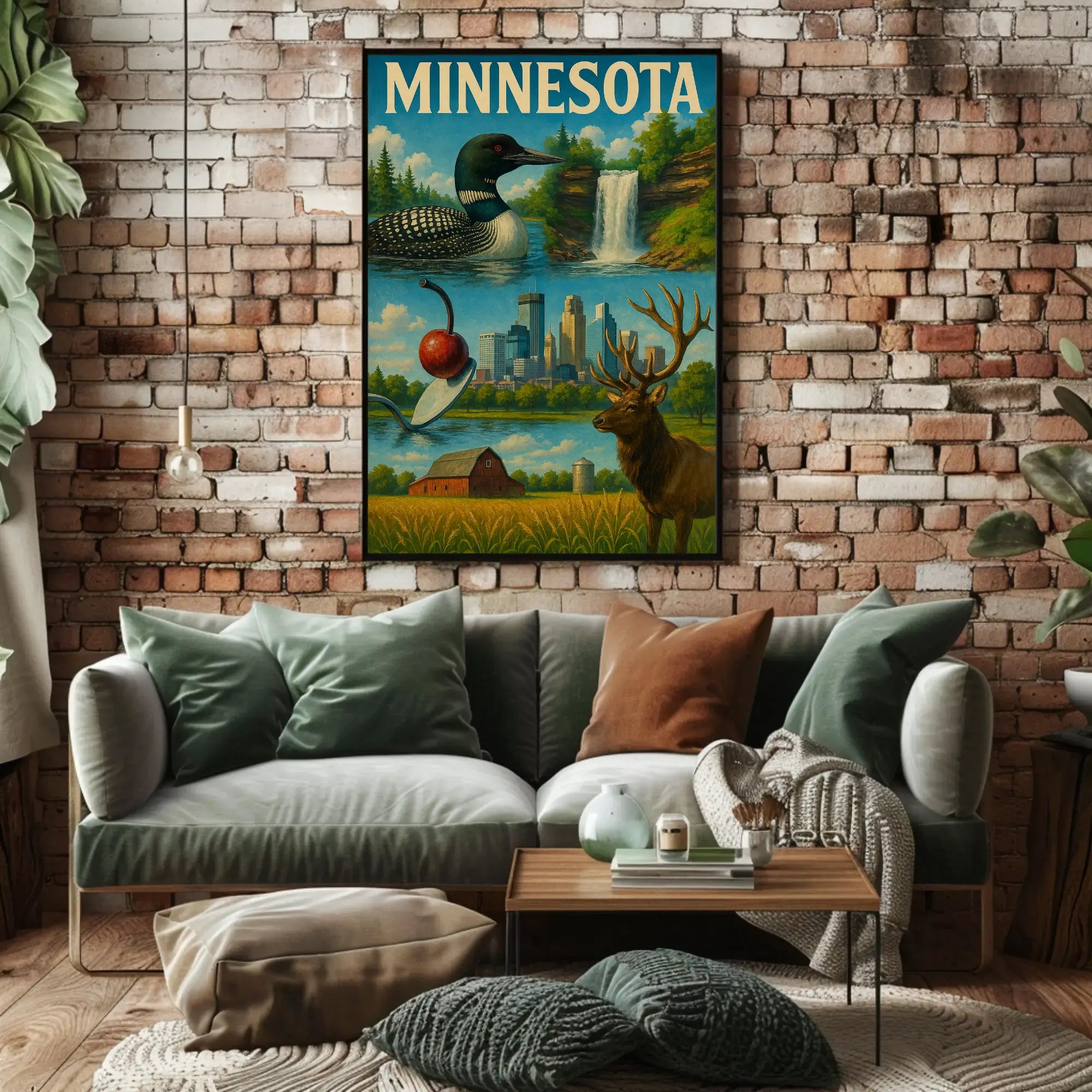 Minnesota Diversity Landmarks Culture Heritage Travel Poster PosterGoat