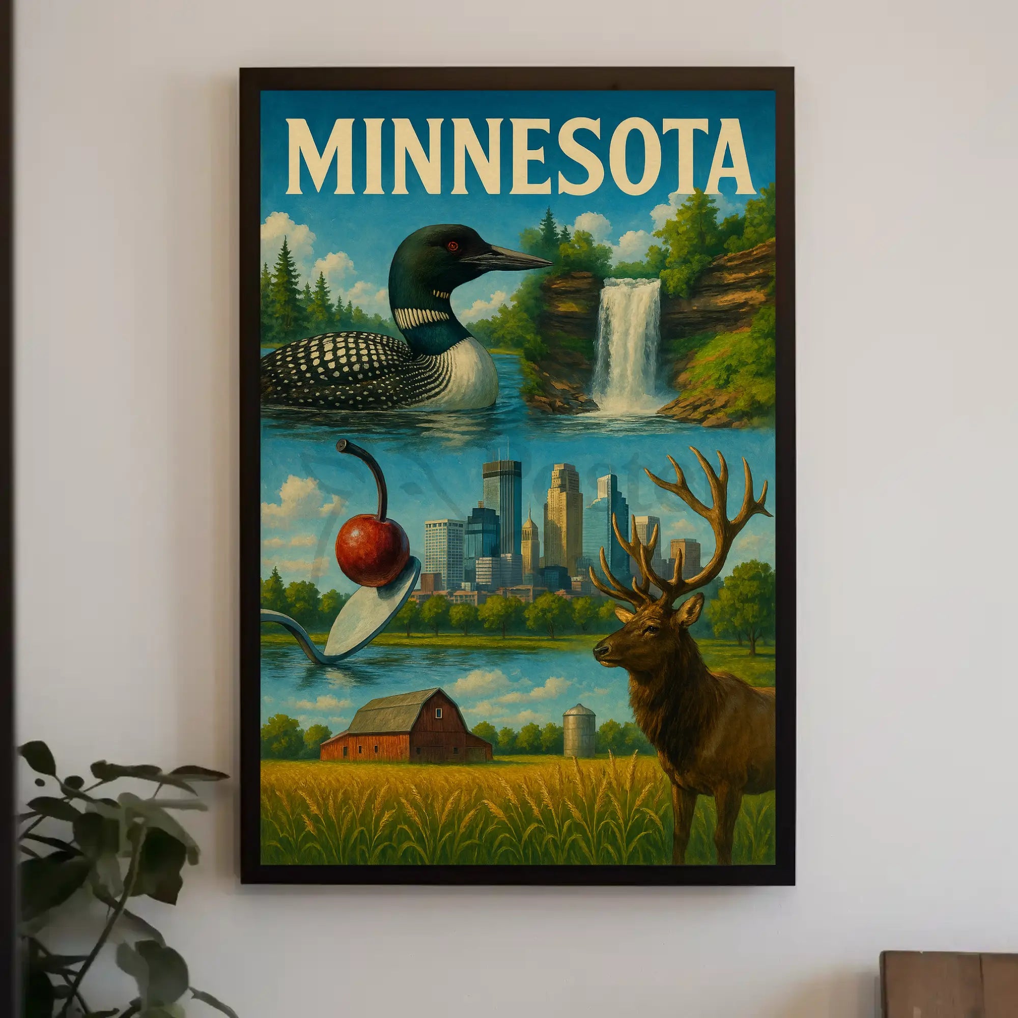 Minnesota Diversity Landmarks Culture Heritage Travel Poster PosterGoat