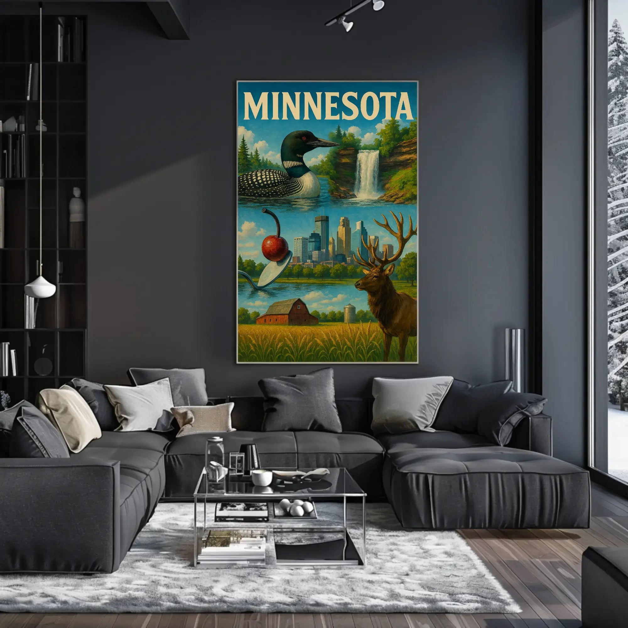 Minnesota Diversity Landmarks Culture Heritage Travel Poster PosterGoat