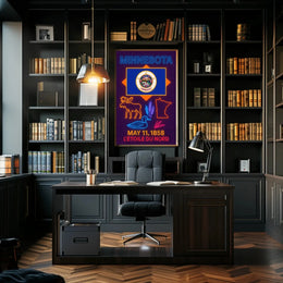 Minnesota Heritage Neon Art Print Cultural or Heritage Poster PosterGoat
