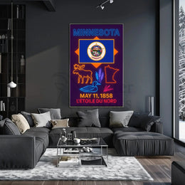 Minnesota Heritage Neon Art Print Cultural or Heritage Poster PosterGoat