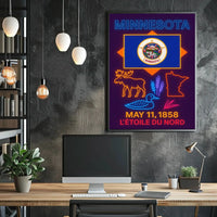 Minnesota Heritage Neon Art Print Cultural or Heritage Poster PosterGoat