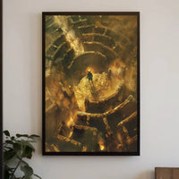 Minotaur in Mythical Maze Artistic Poster PosterGoat