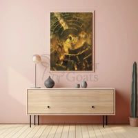 Minotaur in Mythical Maze Artistic Poster PosterGoat