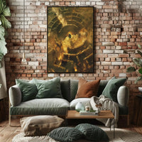 Minotaur in Mythical Maze Artistic Poster PosterGoat