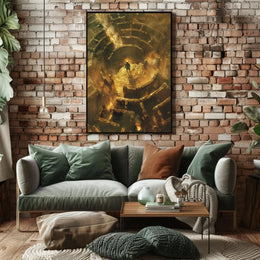 Minotaur in Mythical Maze Artistic Poster PosterGoat