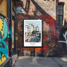 Minsk Urban Scene: Vibrant Travel Poster PosterGoat