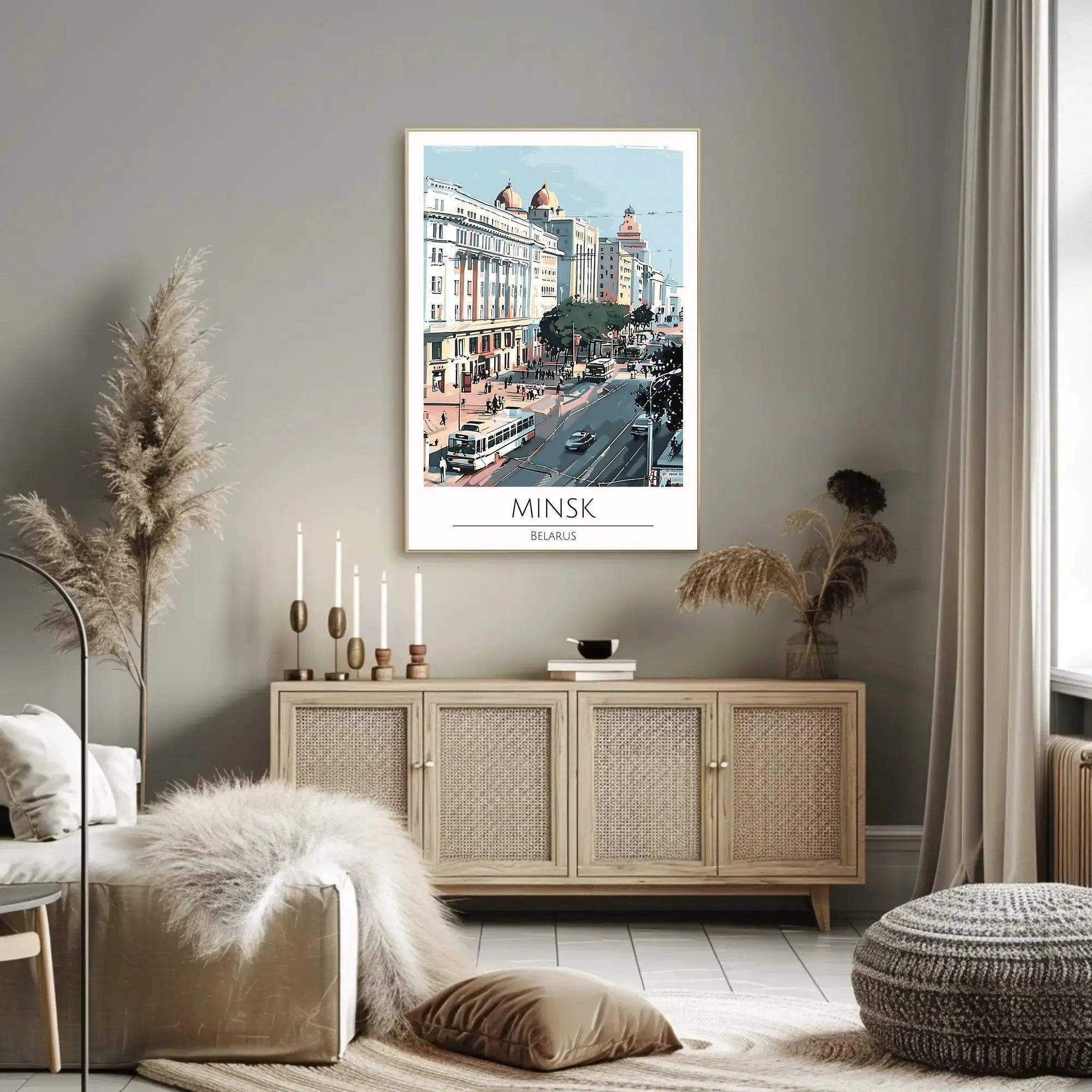 Minsk Urban Scene: Vibrant Travel Poster PosterGoat