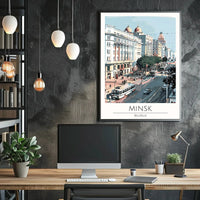 Minsk Urban Scene: Vibrant Travel Poster PosterGoat