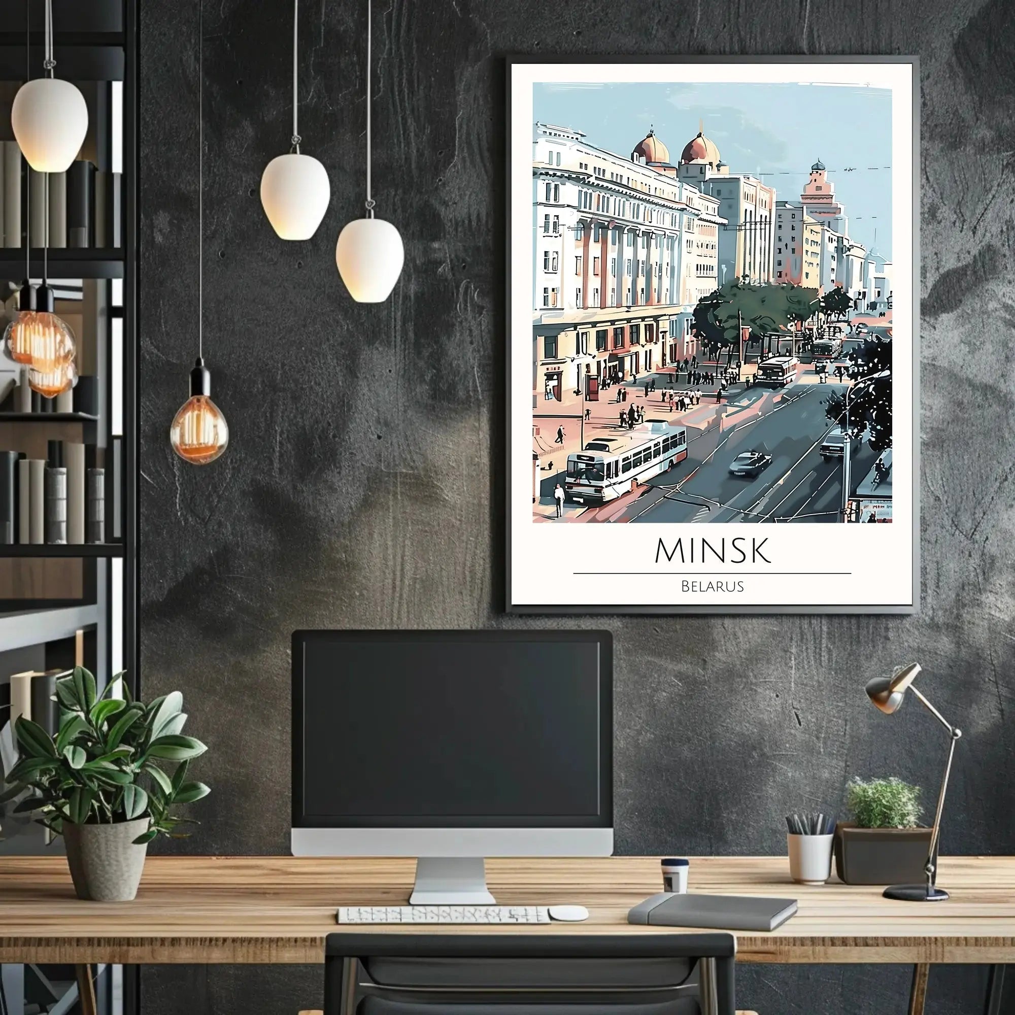 Minsk Urban Scene: Vibrant Travel Poster PosterGoat