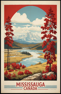 Mississauga Scenic Landscape Vintage Travel Adventure Poster PosterGoat