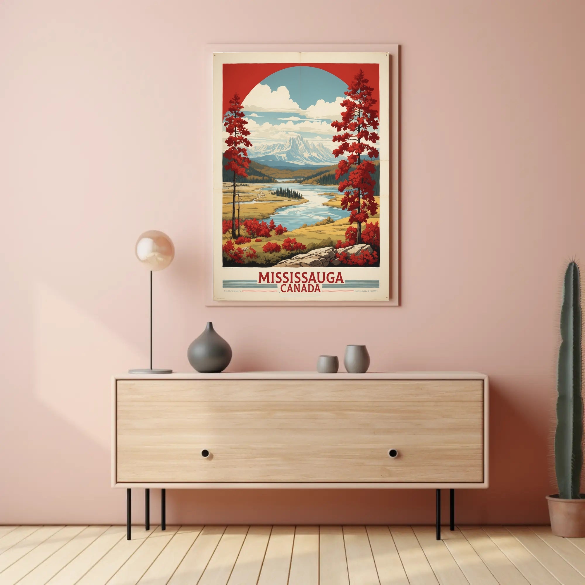 Mississauga Scenic Landscape Vintage Travel Adventure Poster PosterGoat