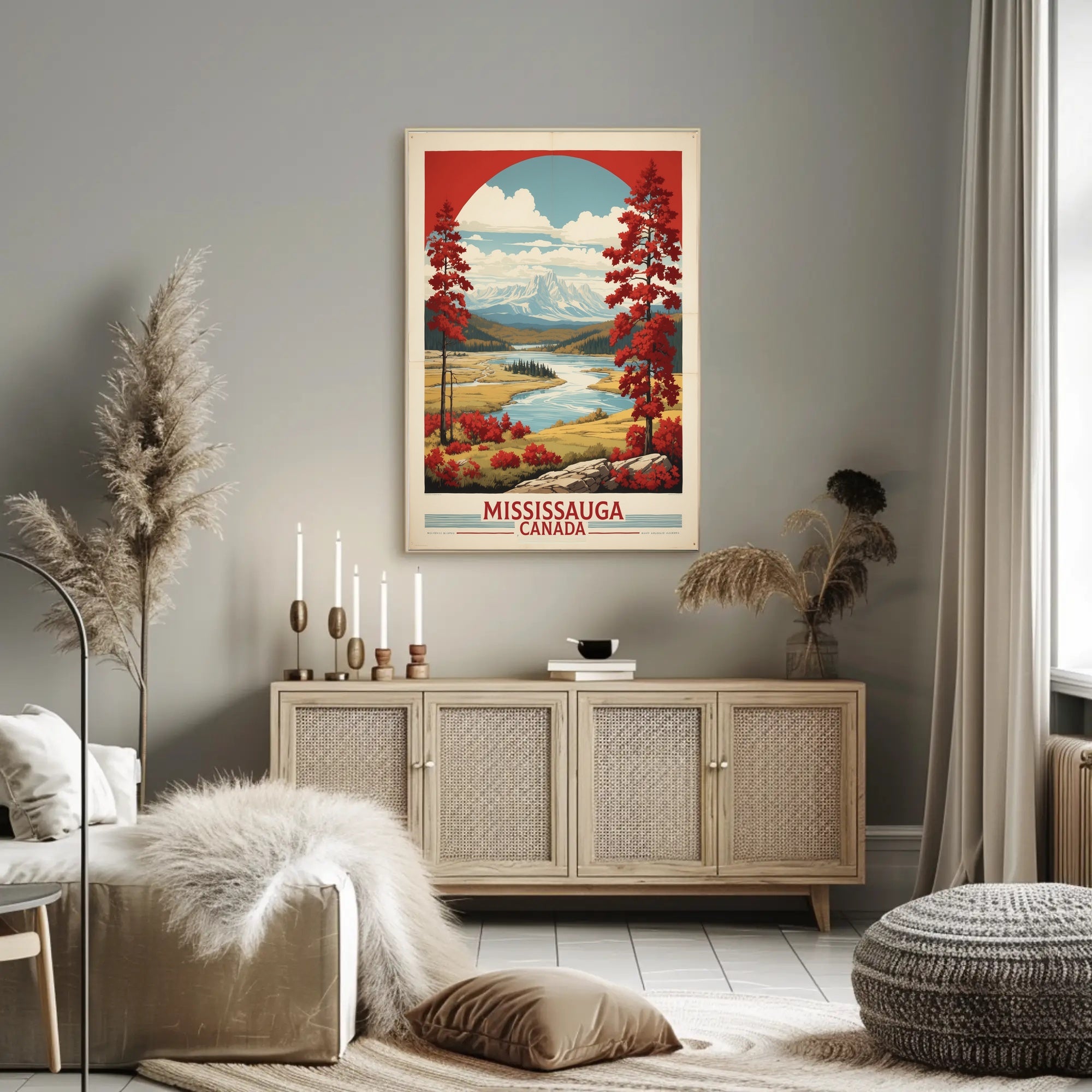 Mississauga Scenic Landscape Vintage Travel Adventure Poster PosterGoat