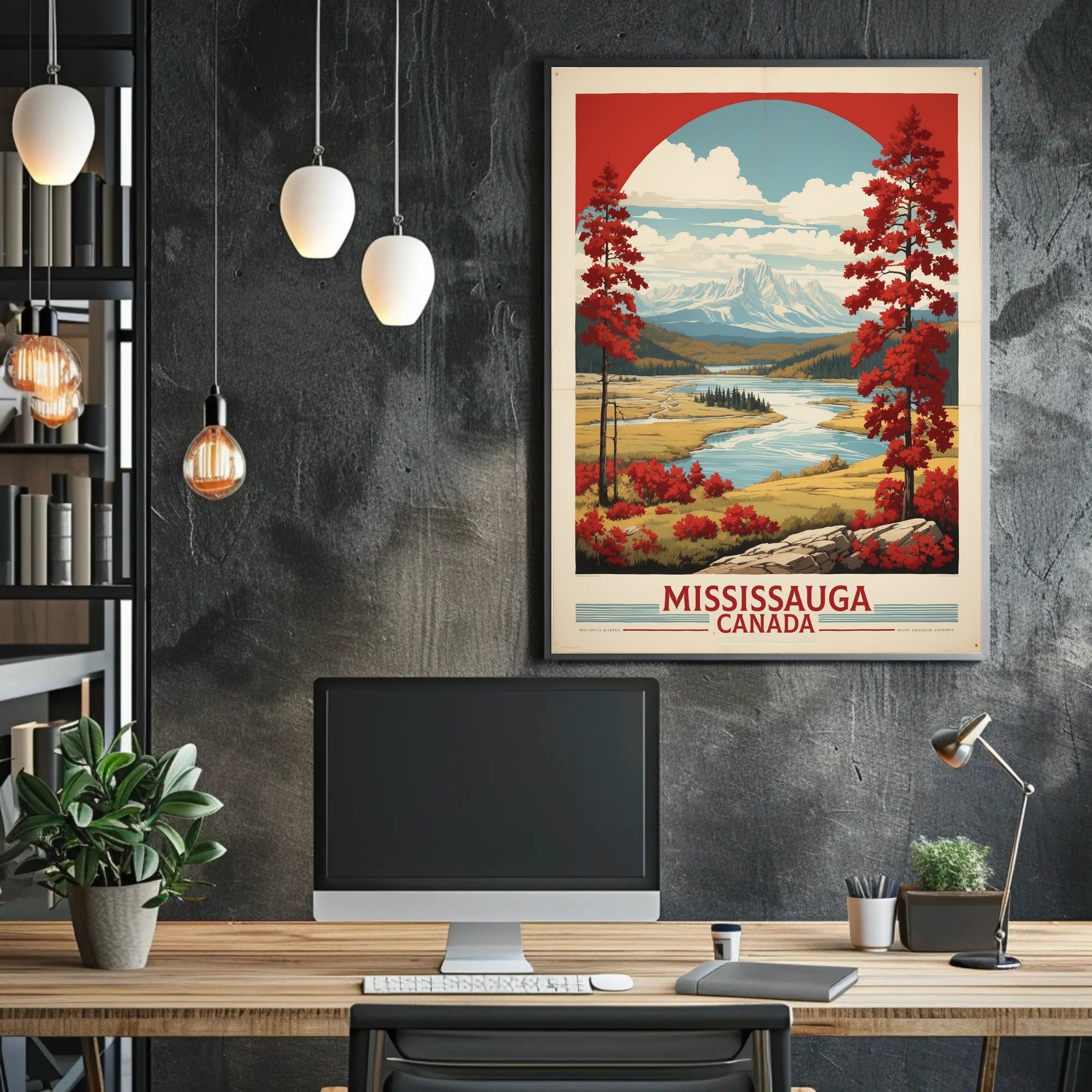 Mississauga Scenic Landscape Vintage Travel Adventure Poster PosterGoat