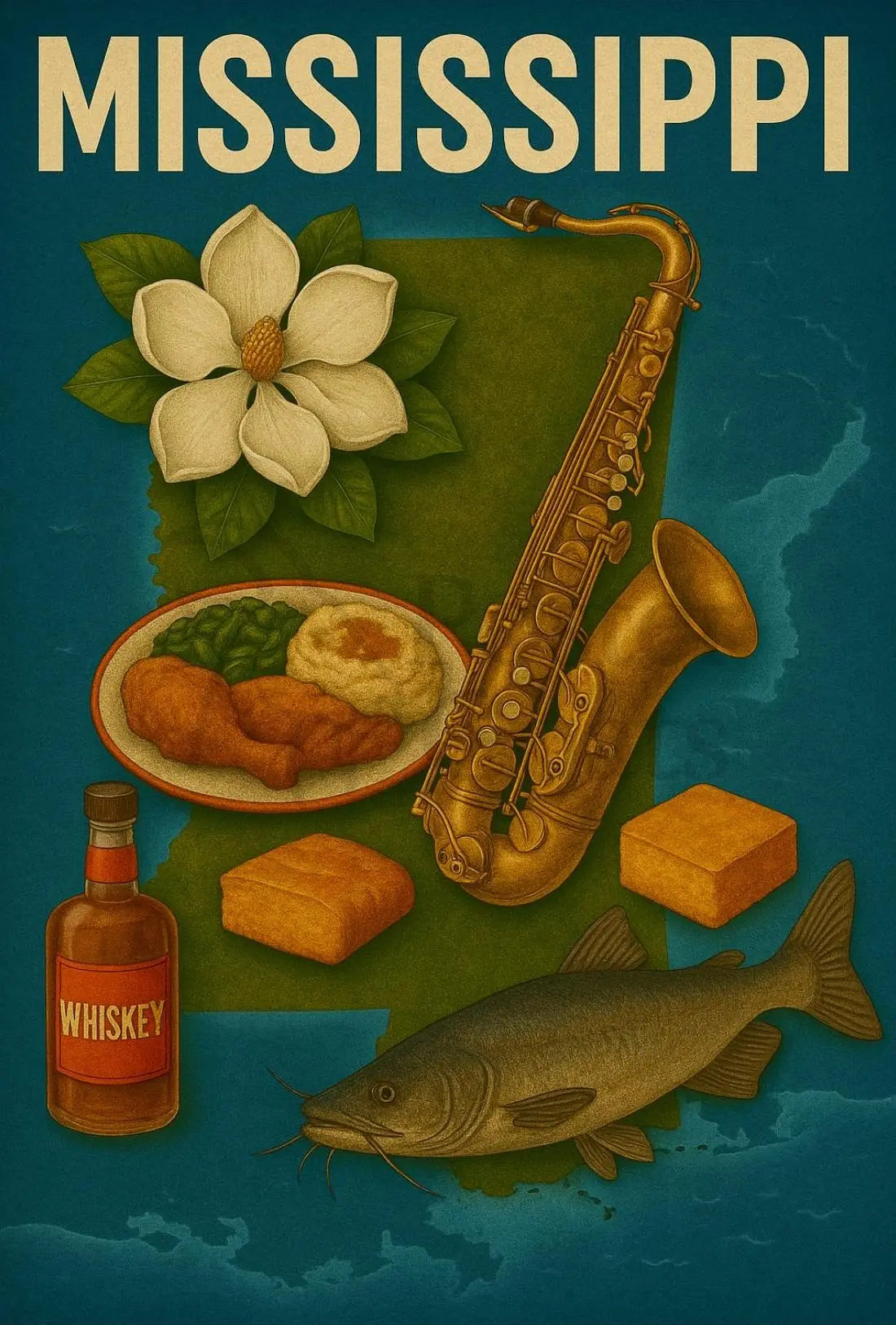 Mississippi Heritage Celebrated: Vintage Cultural or Heritage Poster PosterGoat
