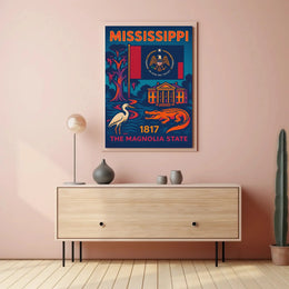 Mississippi Heritage Retro Travel Poster PosterGoat