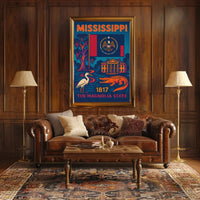 Mississippi Heritage Retro Travel Poster PosterGoat