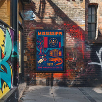 Mississippi Heritage Retro Travel Poster PosterGoat