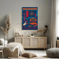 Mississippi Heritage Retro Travel Poster PosterGoat