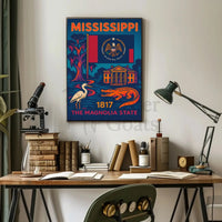 Mississippi Heritage Retro Travel Poster PosterGoat