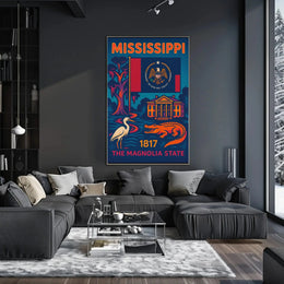 Mississippi Heritage Retro Travel Poster PosterGoat