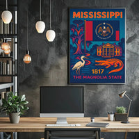Mississippi Heritage Retro Travel Poster PosterGoat