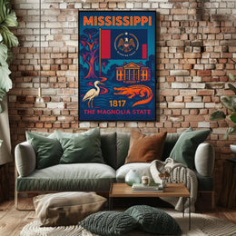 Mississippi Heritage Retro Travel Poster PosterGoat