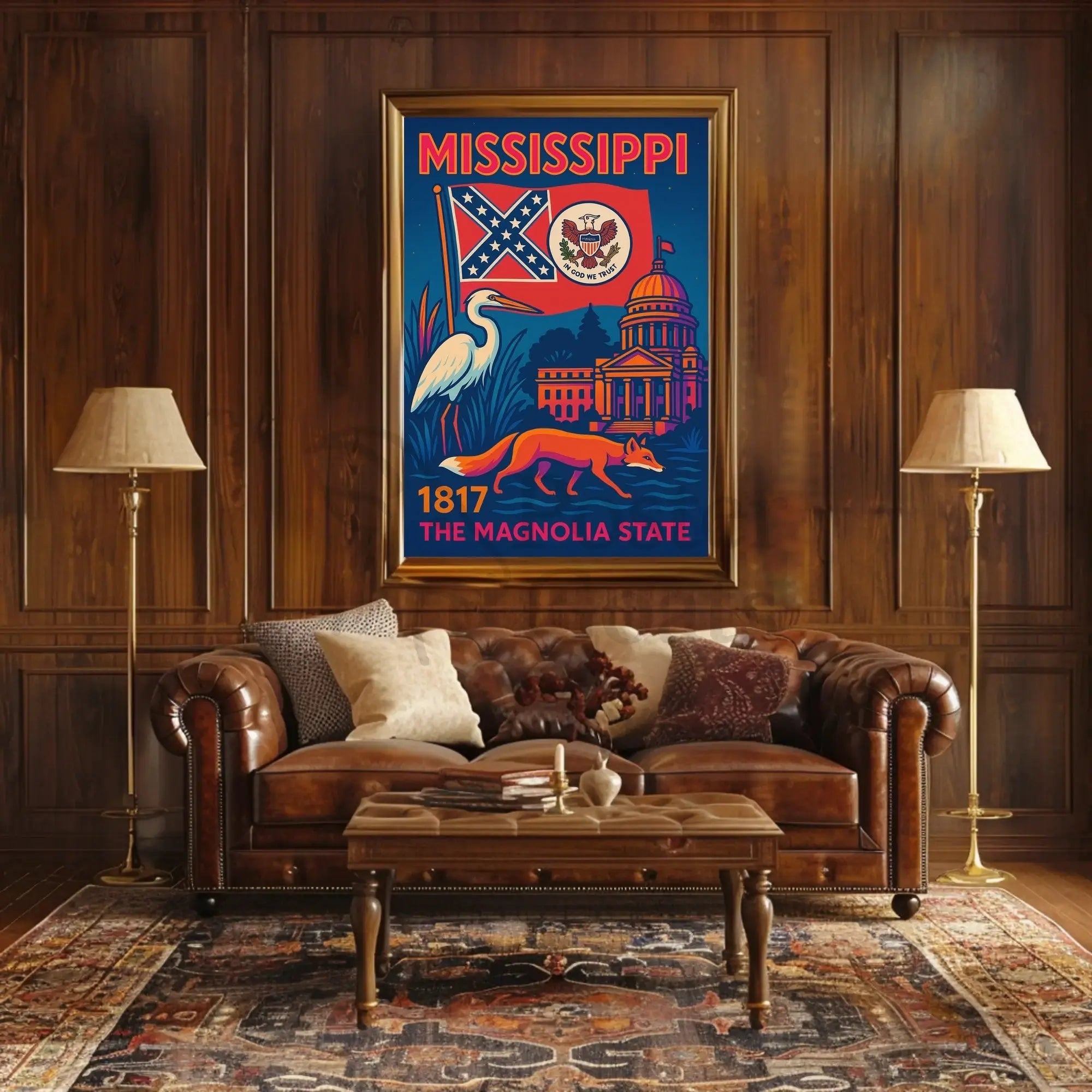 Mississippi Heritage: Vibrant Vintage Cultural or Heritage Poster PosterGoat