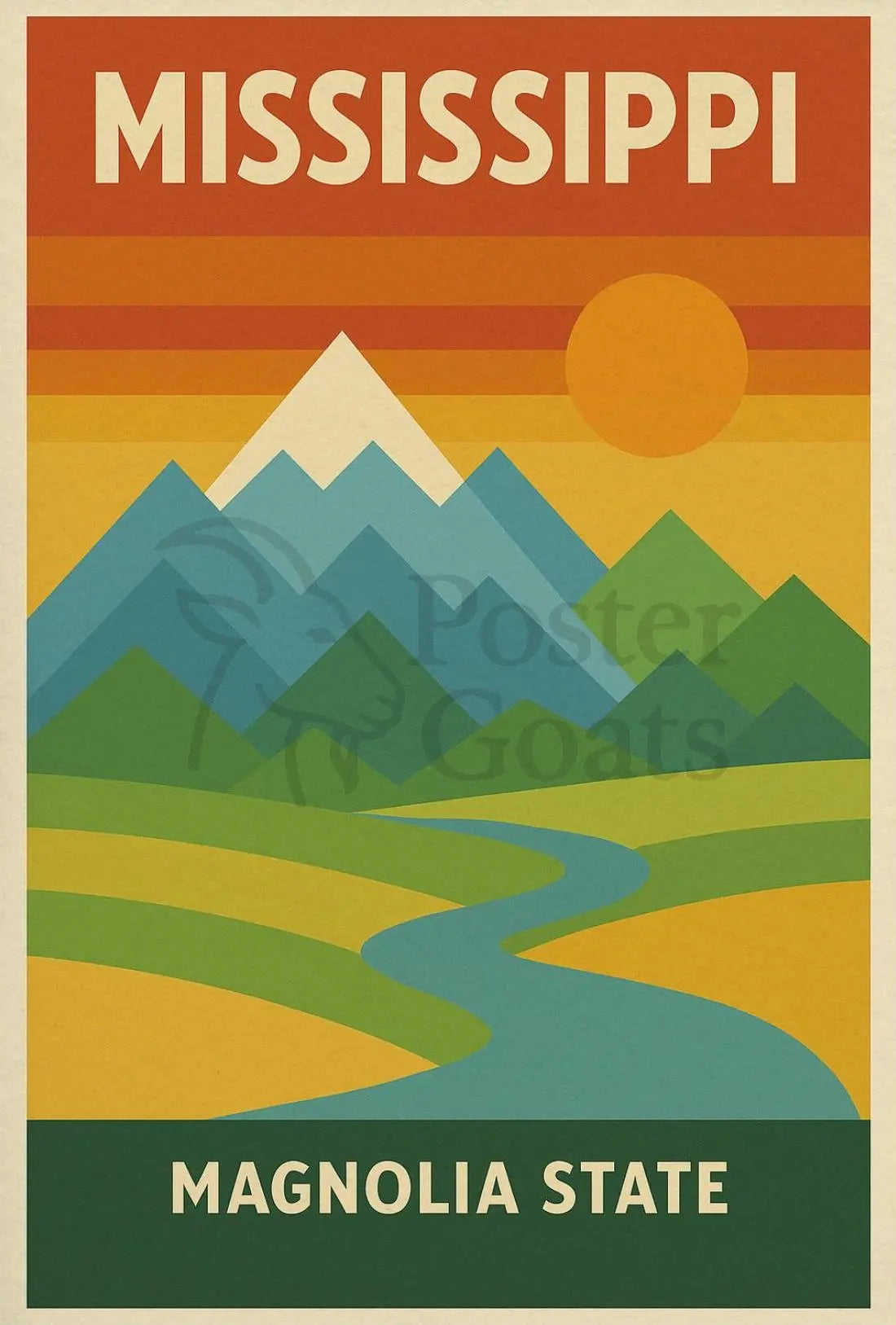 Mississippi Magnolia State Vintage Travel Poster PosterGoat