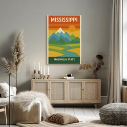 Mississippi Magnolia State Vintage Travel Poster PosterGoat