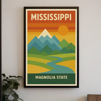 Mississippi Magnolia State Vintage Travel Poster PosterGoat