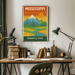 Mississippi Magnolia State Vintage Travel Poster PosterGoat