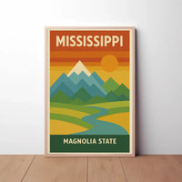 Mississippi Magnolia State Vintage Travel Poster PosterGoat