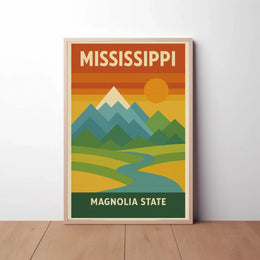 Mississippi Magnolia State Vintage Travel Poster PosterGoat