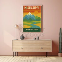 Mississippi Magnolia State Vintage Travel Poster PosterGoat